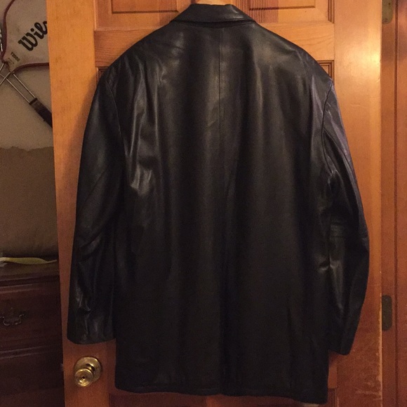 Classic Remy Leather Black 2 Button Blazer Size44 - Picture 3 of 9